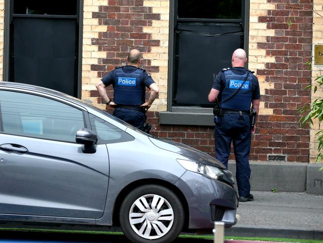 Police examine the scene after shots were fired at Boutique Nightclub. Picture: Tim Carrafa