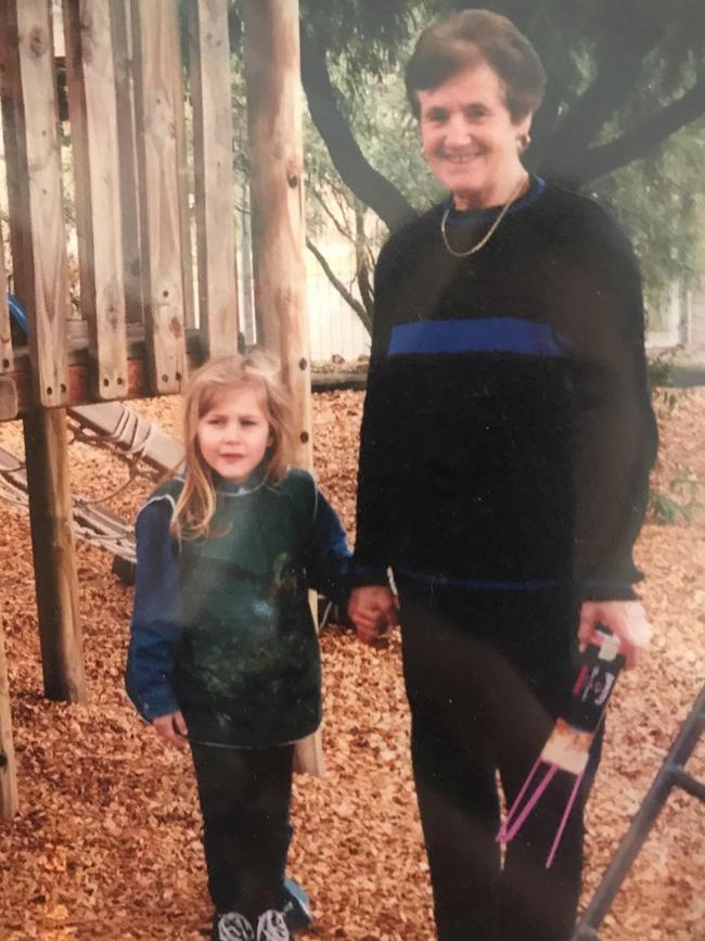 Ripley in a childhood photo with her late Nonna. Picture: @rhearipley/ Instagram