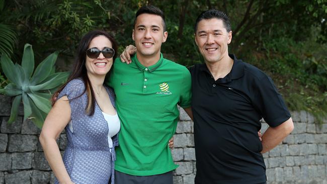 Alan and Effie Davidson with thson Jason during the recent World Cup in Brazil.