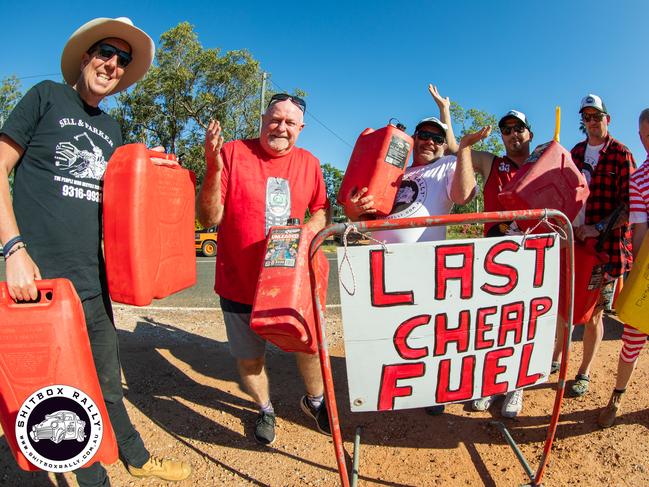 Day 4: Bourke to Mitchell — Everyone stocked up on fuel for the next long leg. Photo: BOX RALLIES