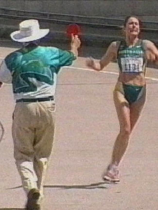 Jane Saville is disqualified by the head judge as she is about to enter the stadium. (Picture: Supplied)