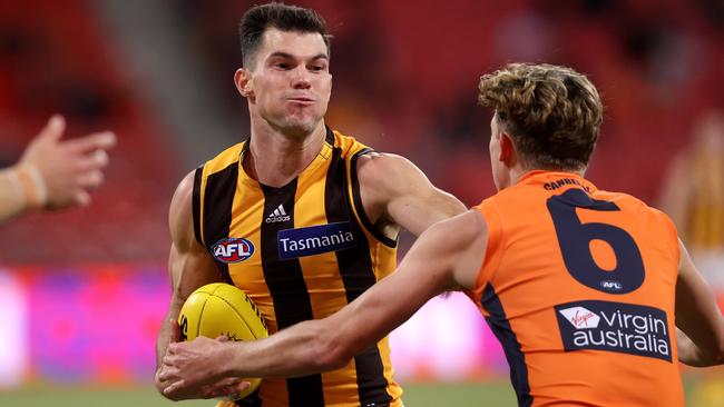 Hawthorn's Jaeger O'Meara is the subject of a TAB special on Friday night. Picture: Phil Hillyard