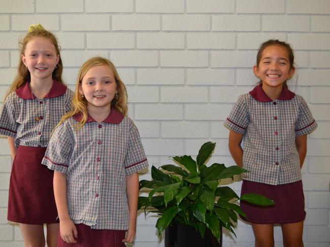 Wyrallah Road Public School's year 3 students Sienna McCaughley, Olivia K Lawlor and Sienna Rita Clark who won the junior competition.