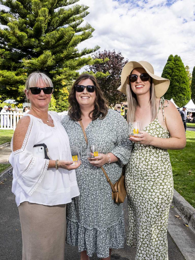 Christina Sainsbury, Sheridan Gadd, Nicola Gadd. TAS Wine Festival. Picture: Caroline Tan