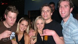 These friends had a few cheeky drinks at the Wheelers Hill Hotel nightclub. Picture: MaxMoose.com.au