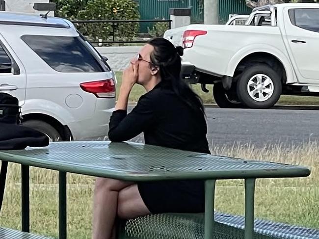 Twyla Tamika Robbins with her lawyer Colin Murray at Murgon Magistrates Court.