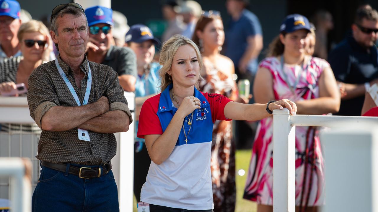 Gary Clarke and Ella Clarke at the 2024 Darwin Cup Carnival, Fannie Bay. Picture: Pema Tamang Pakhrin