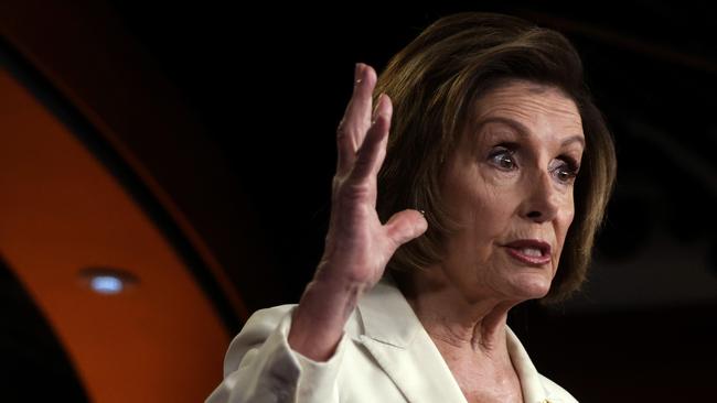 US Speaker of the House of Representatives Nancy Pelosi announces that she is forming a select committee to investigate the January 6 Capitol riot. Picture: AFP