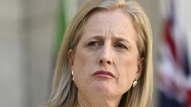 Minister for Women Katy Gallagher said Mr Dutton should call on Coalition senators to pull the Human Rights (Children Born Alive Protection) Bill. Picture: NewsWire / Martin Ollman