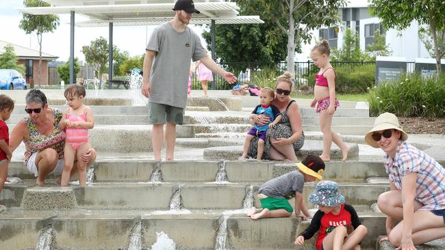 Water feature at Darlington Parklands at Yarrabilba.