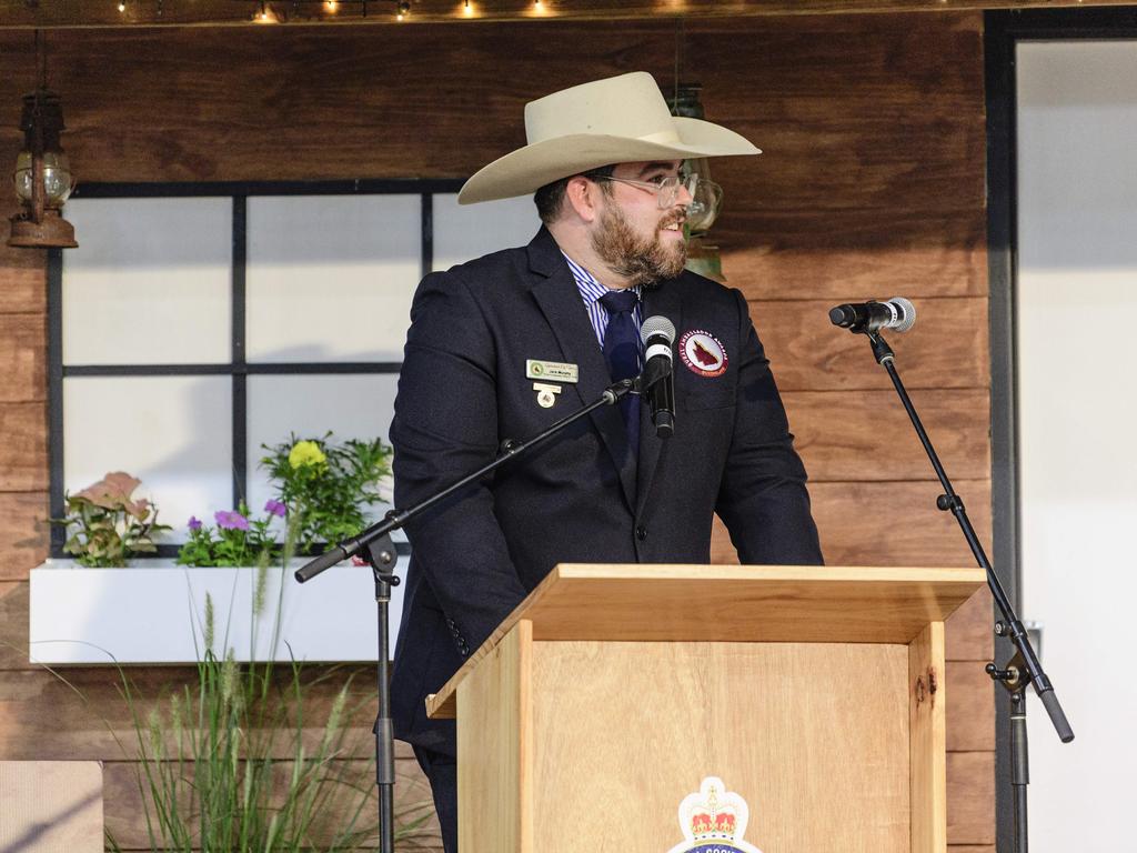 2024 Darling Downs Rural Ambassador Jack Murphy speaking at the At the Darling Downs division of the Queensland Rural Ambassador Awards at the People First Bank Toowoomba Royal Show, Saturday, March 29, 2025. Picture: Kevin Farmer