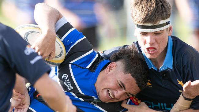 Boys plate semi final between Central West and Far North Coast. North Coast player James Quinton.