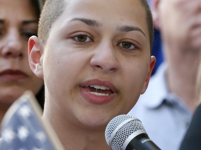 Survivor Emma Gonzalez personally addressed President Trump in a blistering speech. Picture: Rhona Wise