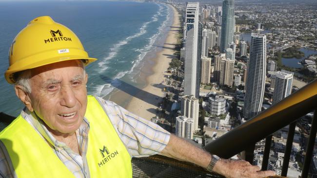 Harry Triguboff atop one of his Gold Coast developments.