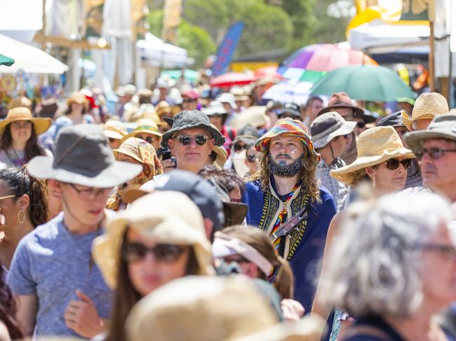 Crowds begin to pack in on Sunday at Woodford Folk Festival.  Photo Lachie Millard