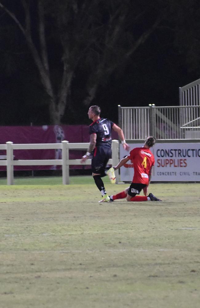Crusaders Michael Lyall in Magpies Crusaders v Sunshine Coast Fire in the FQPL1 at Sologinkin Oval. Saturday, March 19, 2022. Picture: Tara Miko