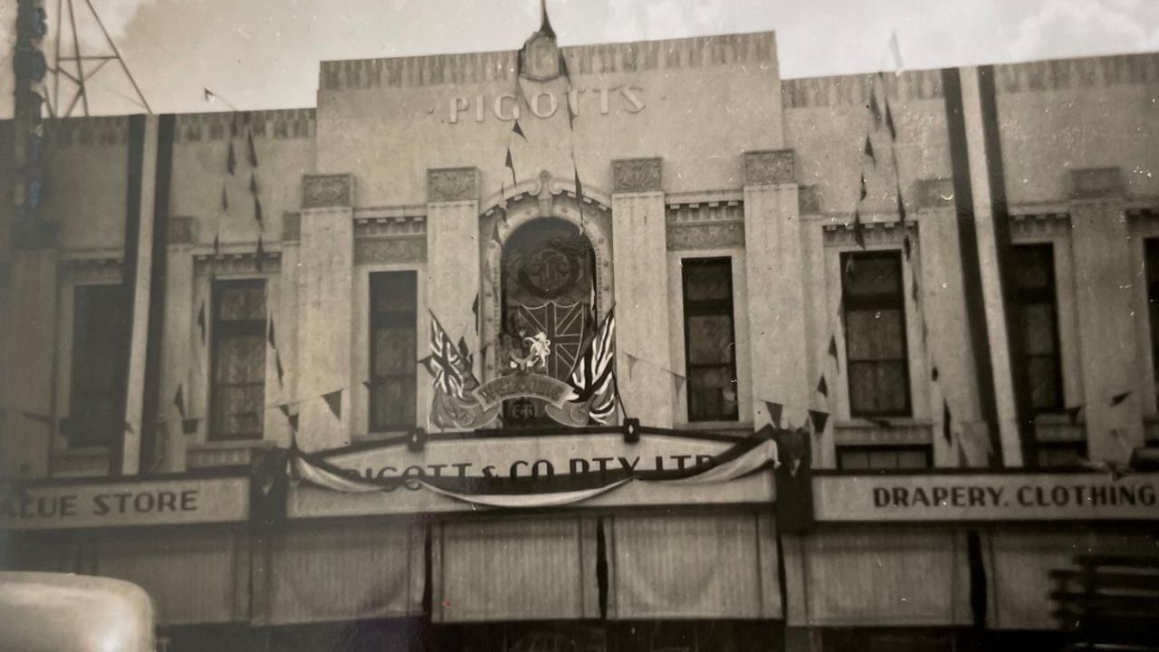 Valerie Inwood snapped these photos of decorations across Toowoomba in 1954, as the region prepared for a visit from Queen Elizabeth II and Prince Philip.