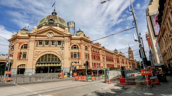 Melbourne’s bustling streets have become even quieter as lockdown rules tighten. Pictures: Tim Carrafa