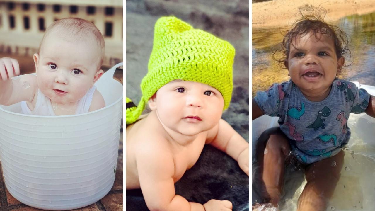 From left, William Power, of Bakewell, Millner bub Zidane Joshi, and Gordon May, of Jabiru, are all Grand Finalists in our Territory’s Cutest Bub comp for 2021