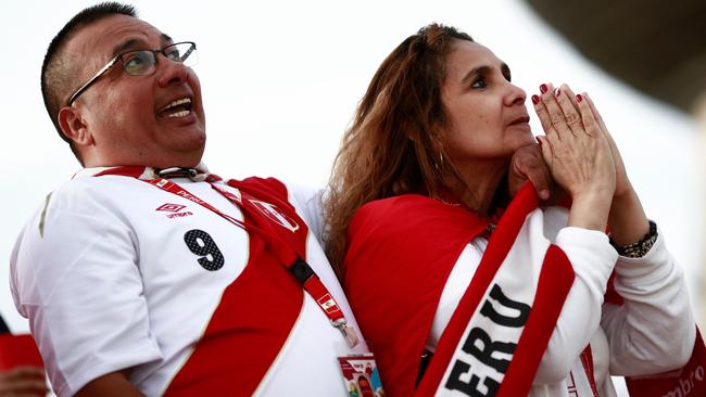 Peru fans watch their country in action during the World Cup. Picture: AFP Photo