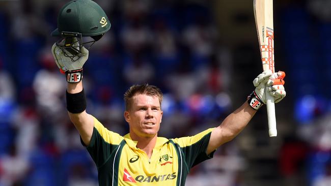David Warner scored a century against South Africa in St Kitts.