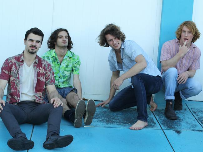 Alex Wilson (second from right) and some of his Shag Rock bandmates are also Brisbane Grammar old boys and will perform at Band Battle ‘19.