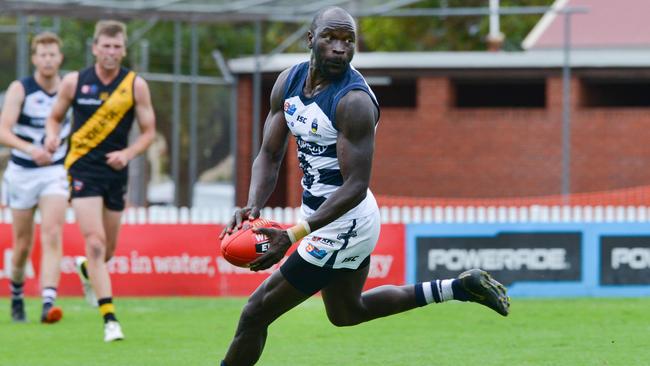 Emmanuel Irra has used the reserves to prove he had overcome a thigh injury. Picture: Brenton Edwards/AAP