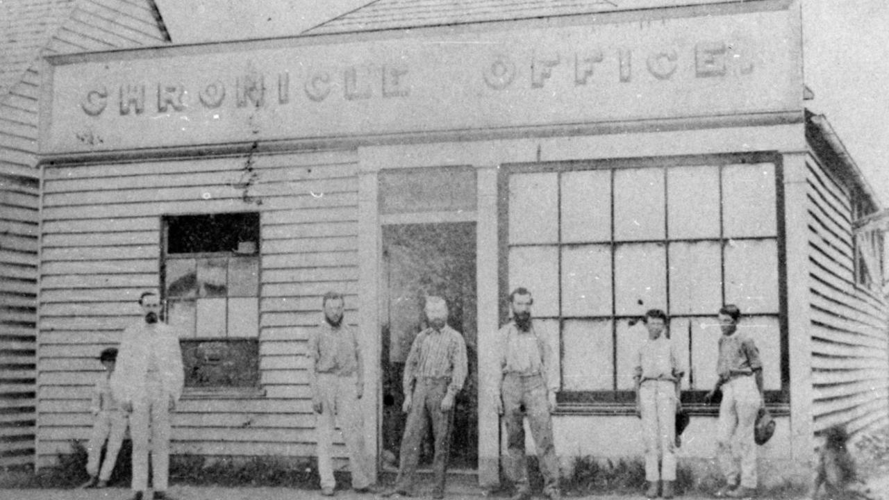 Office of the Maryborough Chronicle, 1870. Home to one of Queensland’s oldest newspapers, capturing the voice of the Fraser Coast for generations. Source: Moreton Bay &amp; More