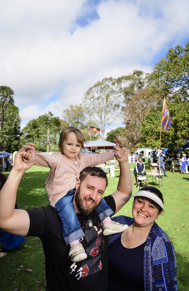 Jacob and Gabi Mudge with their daughter Ella at Toowoomba's World Environment Day celebrations at Lake Annand Park, Sunday, June 1, 2025. Picture: Kevin Farmer