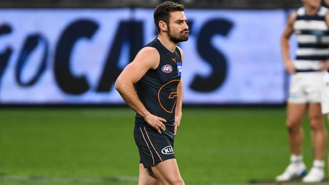 Stephen Coniglio after his side’s loss to Geelong (Photo by Daniel Carson/AFL Photos via Getty Images)