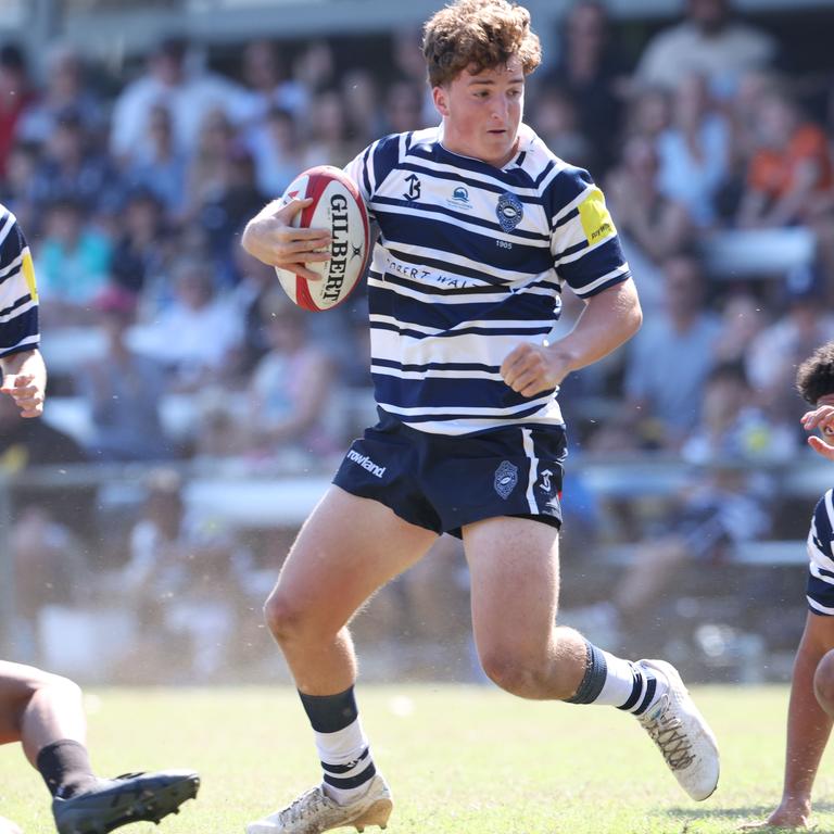 Rohan Nichol. Action from the Under 16 Brisbane junior rugby grand final between Brothers and Souths at Norman Park. Picture Lachie Millard