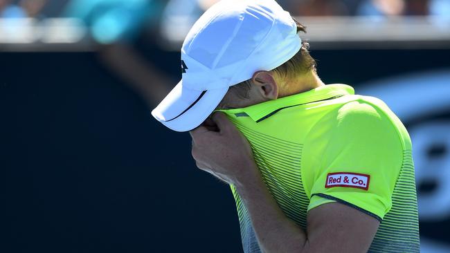 A frustrated John Millman is out of the Australian Open. Picture: AAP