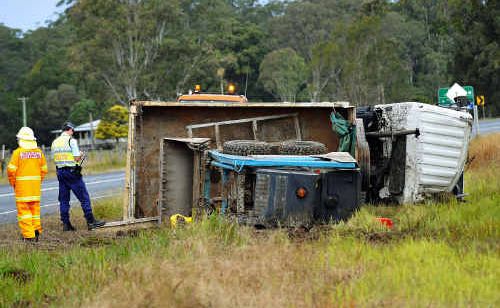 The driver of this truck was shaken but unharmed.