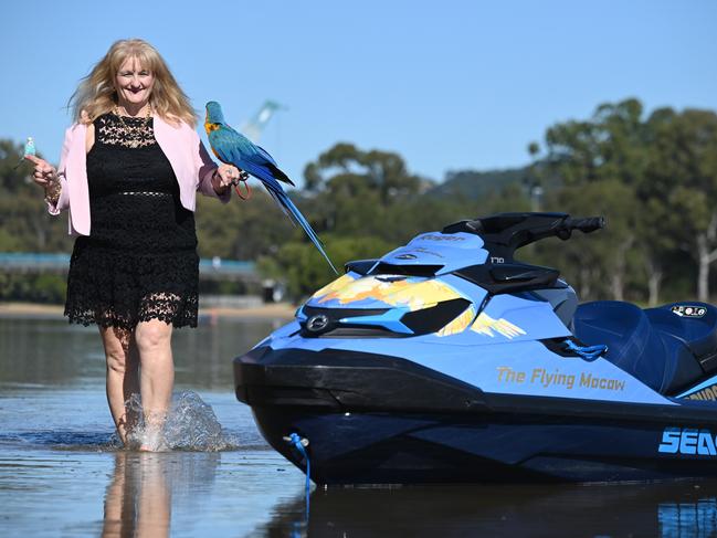 Simone Patterson will sail from Currimbin to Jervis Bay on a jetski before heading off to Parliament House to protest domestic and family violence. Picture: John Gass