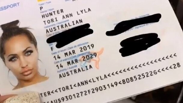 Tori Ann Lyla Hunter uploaded an image of her passport before she was detained.