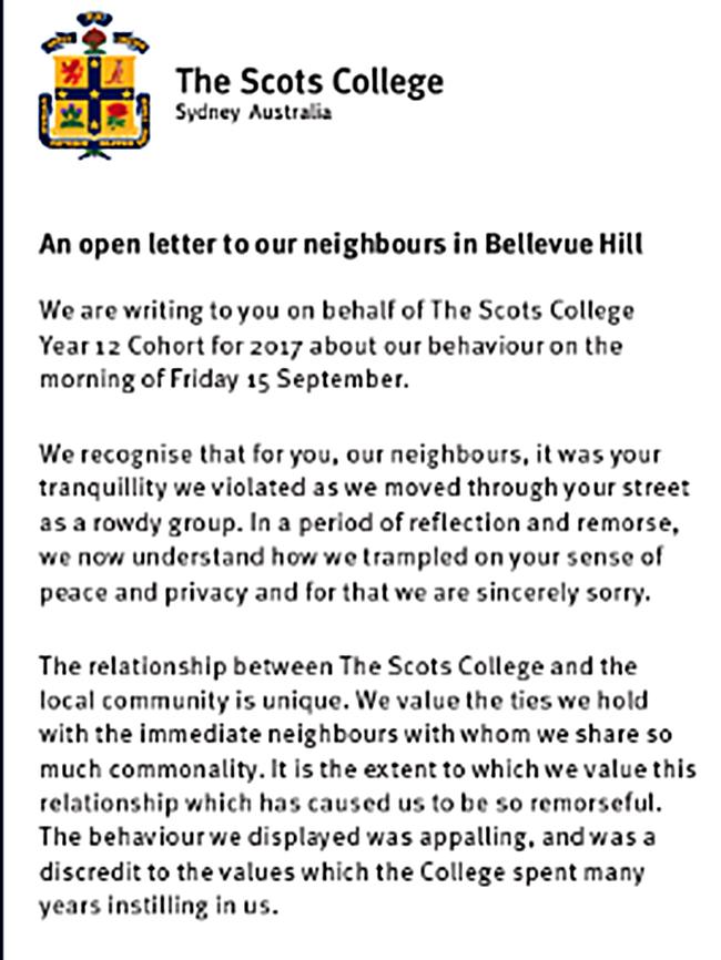 The students put an apology ad in the Wentworth Courier.