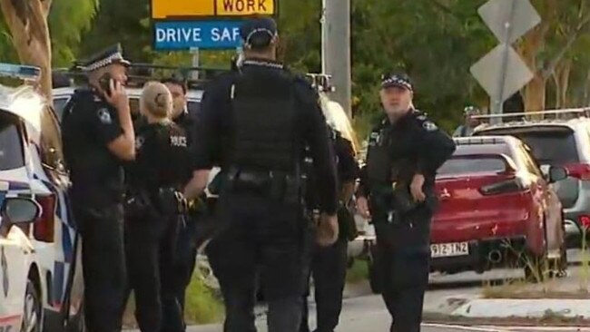 There was a heavy police presence at the address on Garfield Rd. Picture: 9 News Brisbane