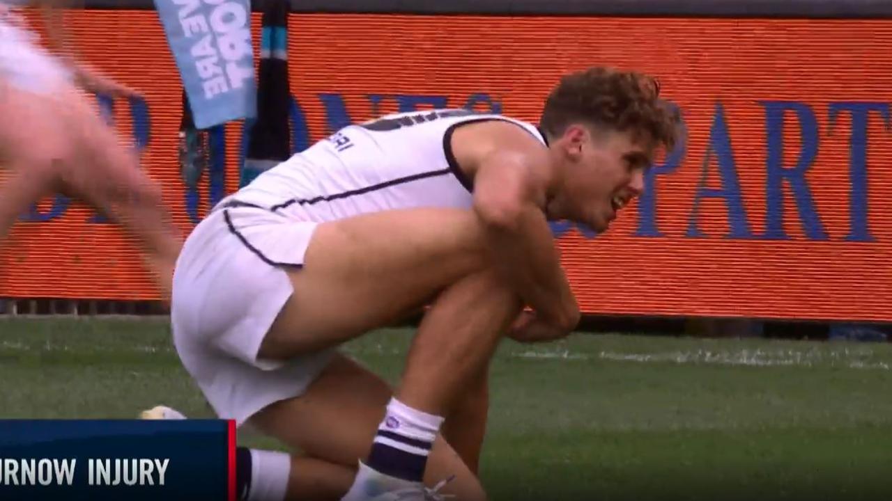 Charlie Curnow suffered an injury against Port Adelaide.