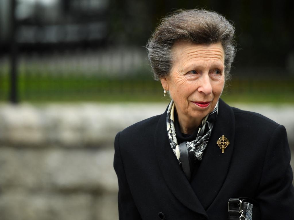 Princess Anne smiles to the crowds outside Balmoral. Picture: AFP