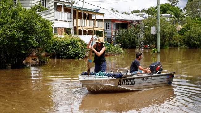 Parts of Brisbane remain underwater. Picture: Tertius Pickard