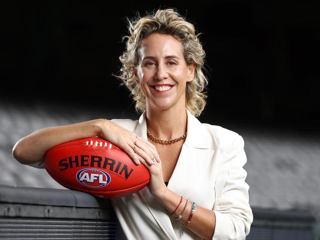 Kylie Rogers, the AFL’s Executive General Manager Customer and Commercial, will decide which company gets the next advertising deal at the MCG and Marvel Stadium. Pic: Michael Klein