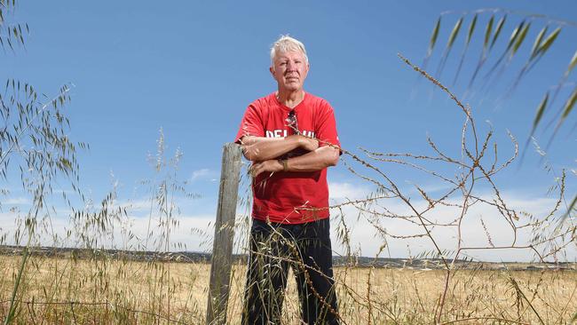  Head of the Port Noarlunga South Residents Association Gordon Penhall on the land at Seaford Meadows. Picture Roger Wyman