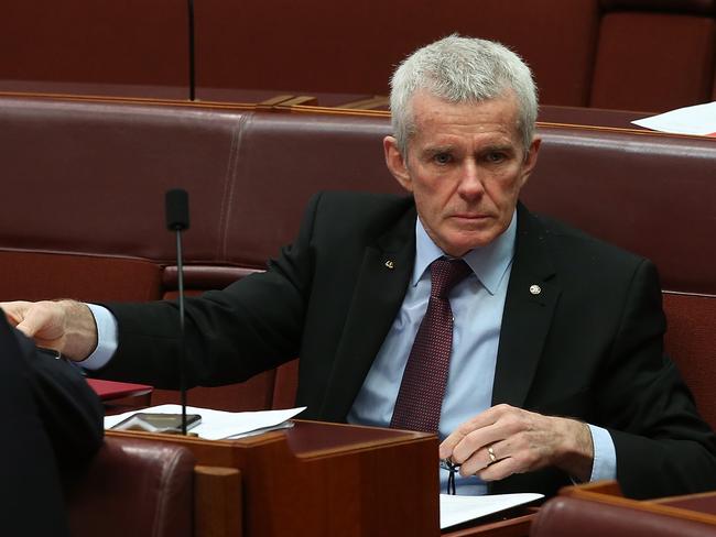 Senator Malcolm Roberts in Senate Chamber. Picture: Kym Smith