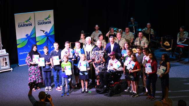 New Australian citizens at the City of Darwin citizenship ceremony. Picture: Katrina Bridgeford