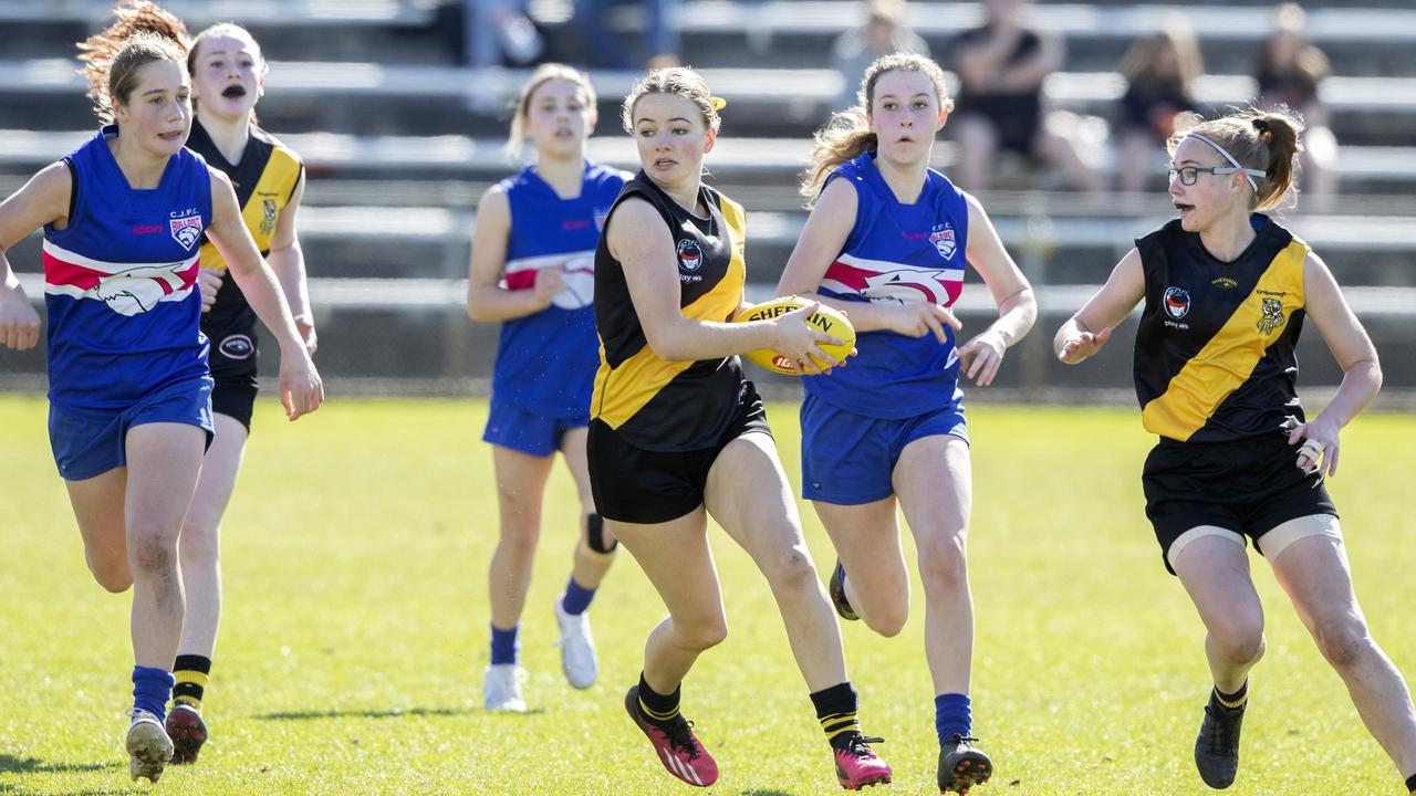 STJFL U14 A1, Kingborough Neve Gill during the game against Claremont at North Hobart. Picture: Chris Kidd