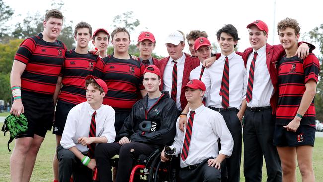 Conor Tweedy visiting the sidelines in his wheelchair last year. Photographer: Liam Kidston