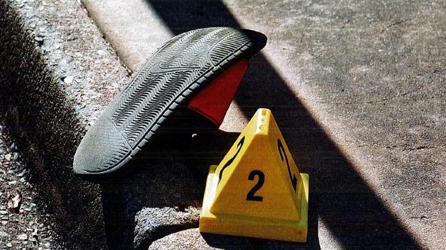 A crime scene photograph from the Karama shopping centre carpark where Dillon Willis was killed. Picture: NT Courts