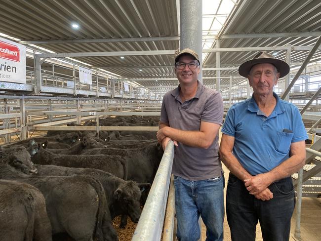 Stephen and Colin Parker from Glencoe at Holbrook, NSW, were the major vendors at the Wodonga store cattle sale and sold steer weaners to a top of $1450 and to 540c/kg.