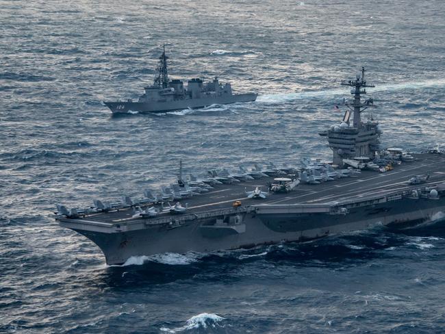 North Korea could be provoked by the presence of US aircraft carriers and strike weaponry in its seas. Picture: US Navy