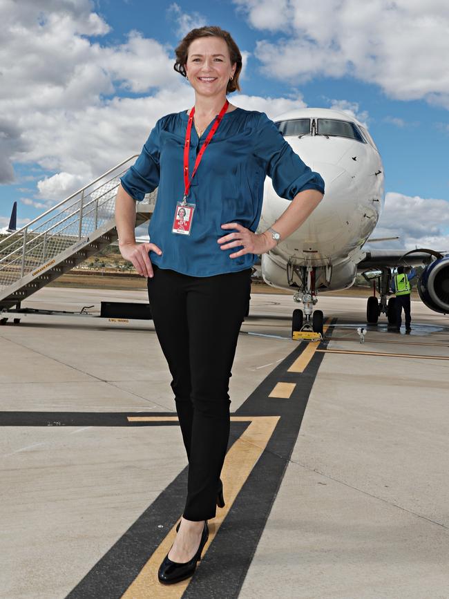 Sara Hales at Wellcamp Airport near Toowoomba. Pic Annette Dew